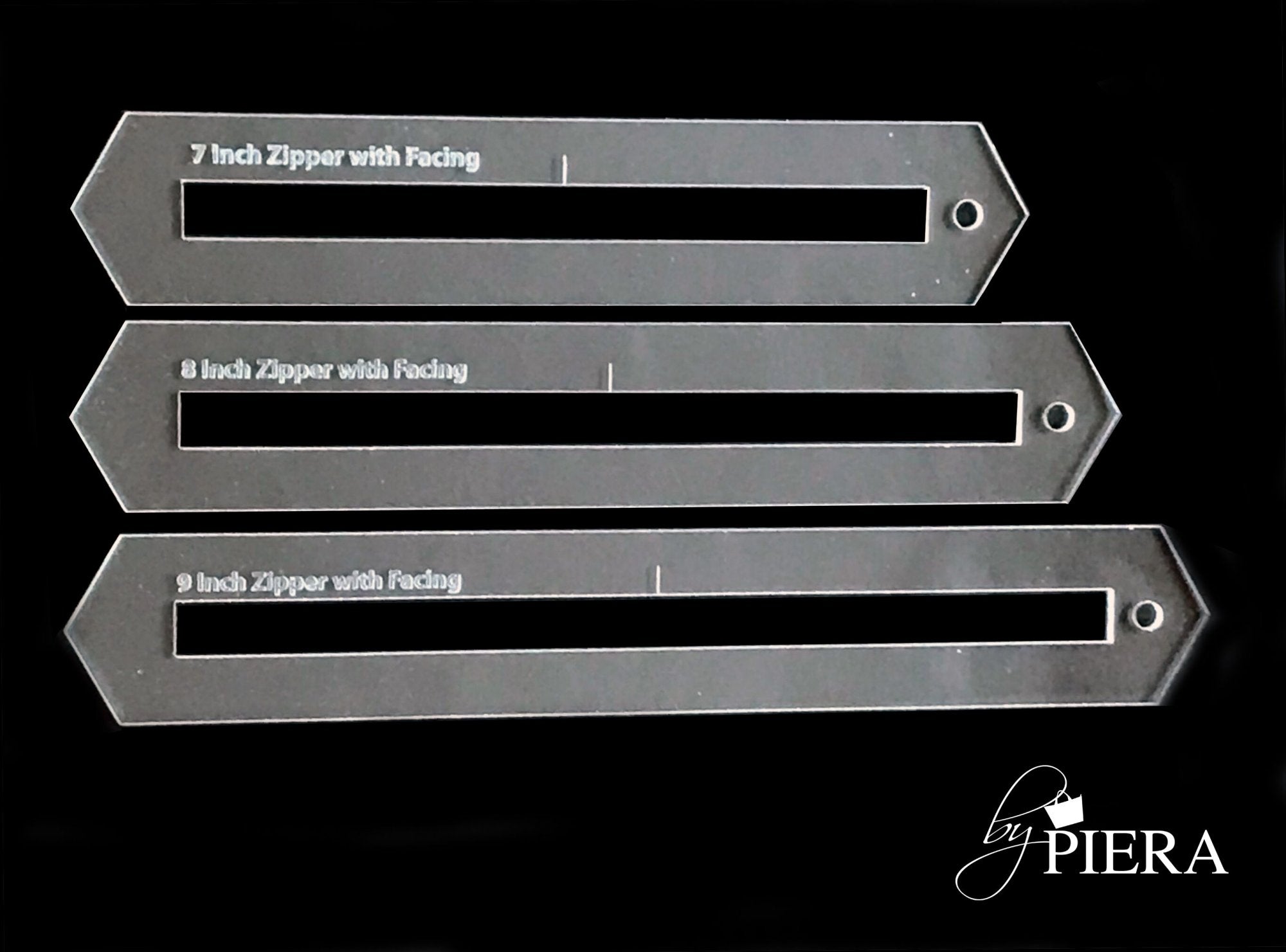 byPiera Zipper Overlay Acrylic Templates, 3/8 inch opening That